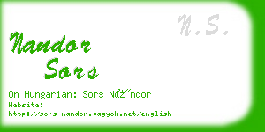 nandor sors business card